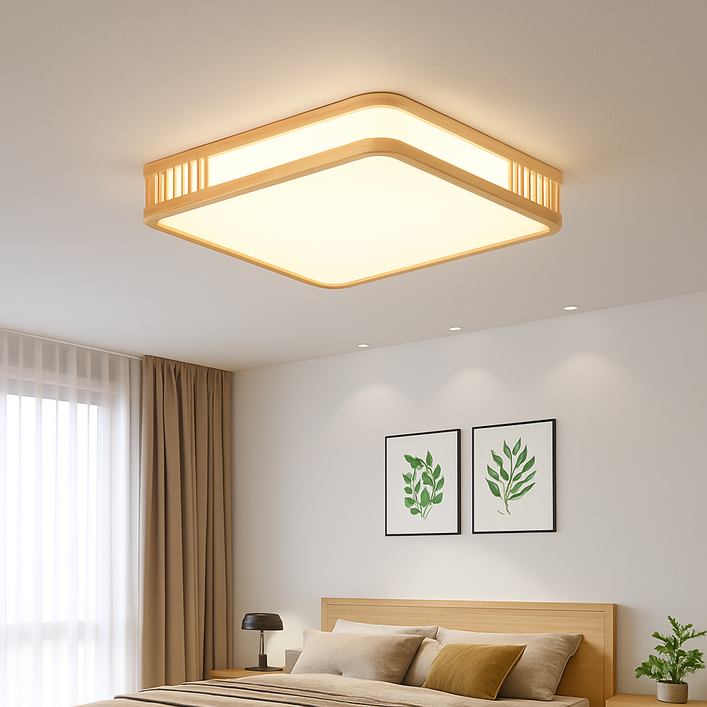 Plafonnier en bois naturel à led pour décoration intérieure César Galbe - Le Charme du Bois au Quotidien