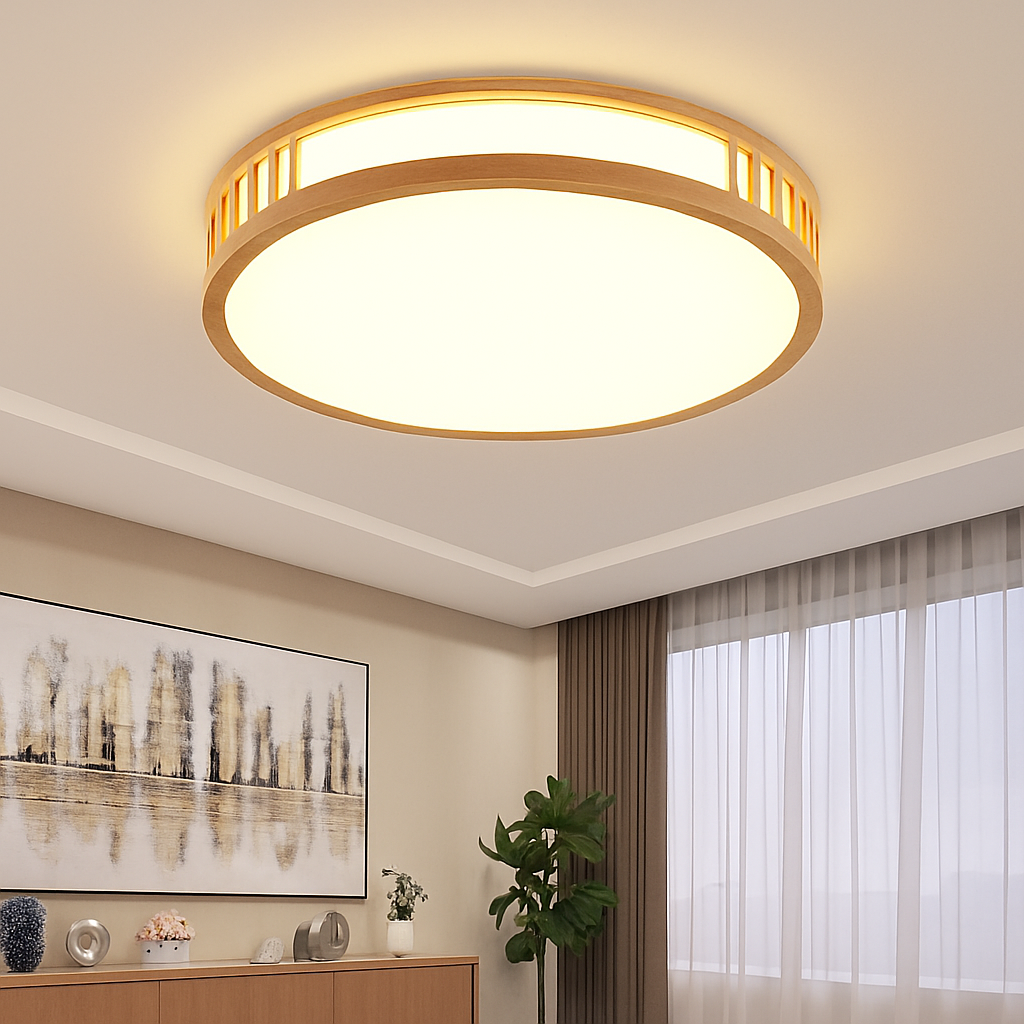 Plafonnier en bois naturel à led pour décoration intérieure César Galbe - Le Charme du Bois au Quotidien