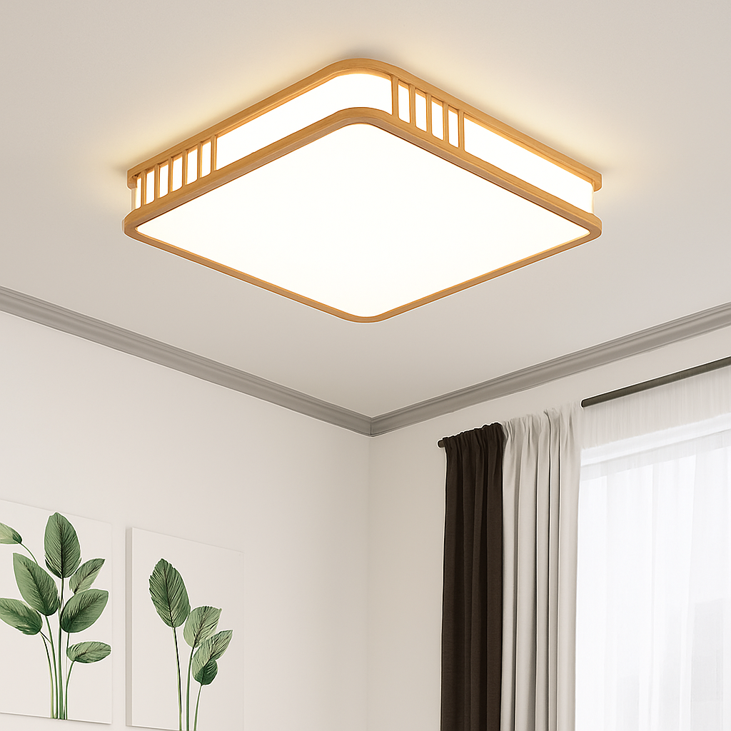 Plafonnier en bois naturel à led pour décoration intérieure César Galbe - Le Charme du Bois au Quotidien