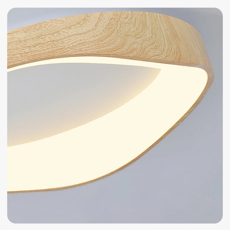 Plafonnier en bois rond avec télécommande pour éclairage intérieur Estelle Nuance - Matière Chaleureuse & Lignes Élégantes