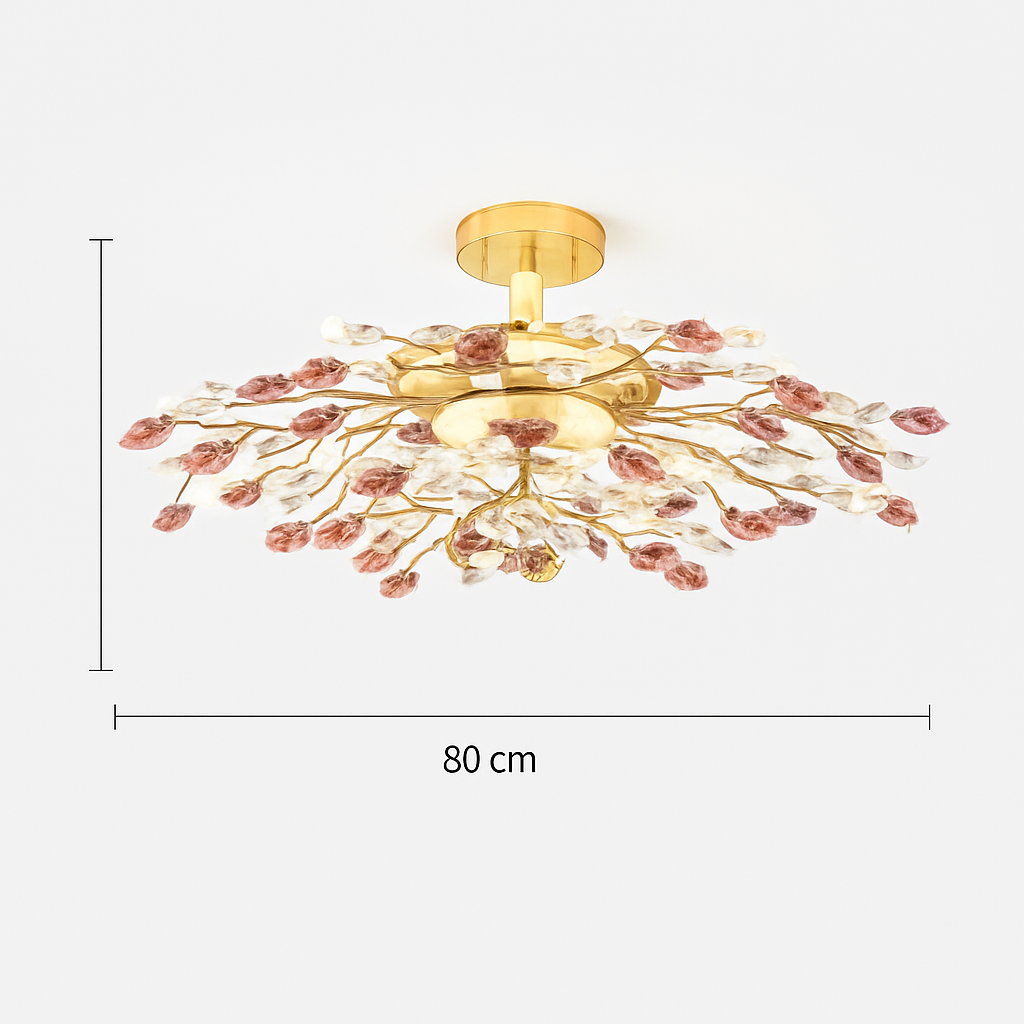 Plafonnier — En céramique de luxe moderne avec fleurs en cristal