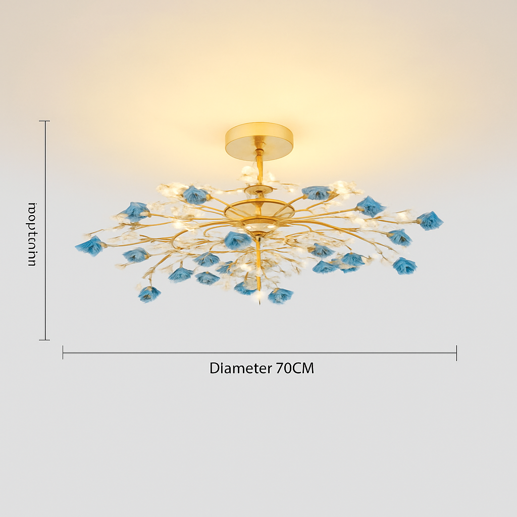 Plafonnier — En céramique de luxe moderne avec fleurs en cristal