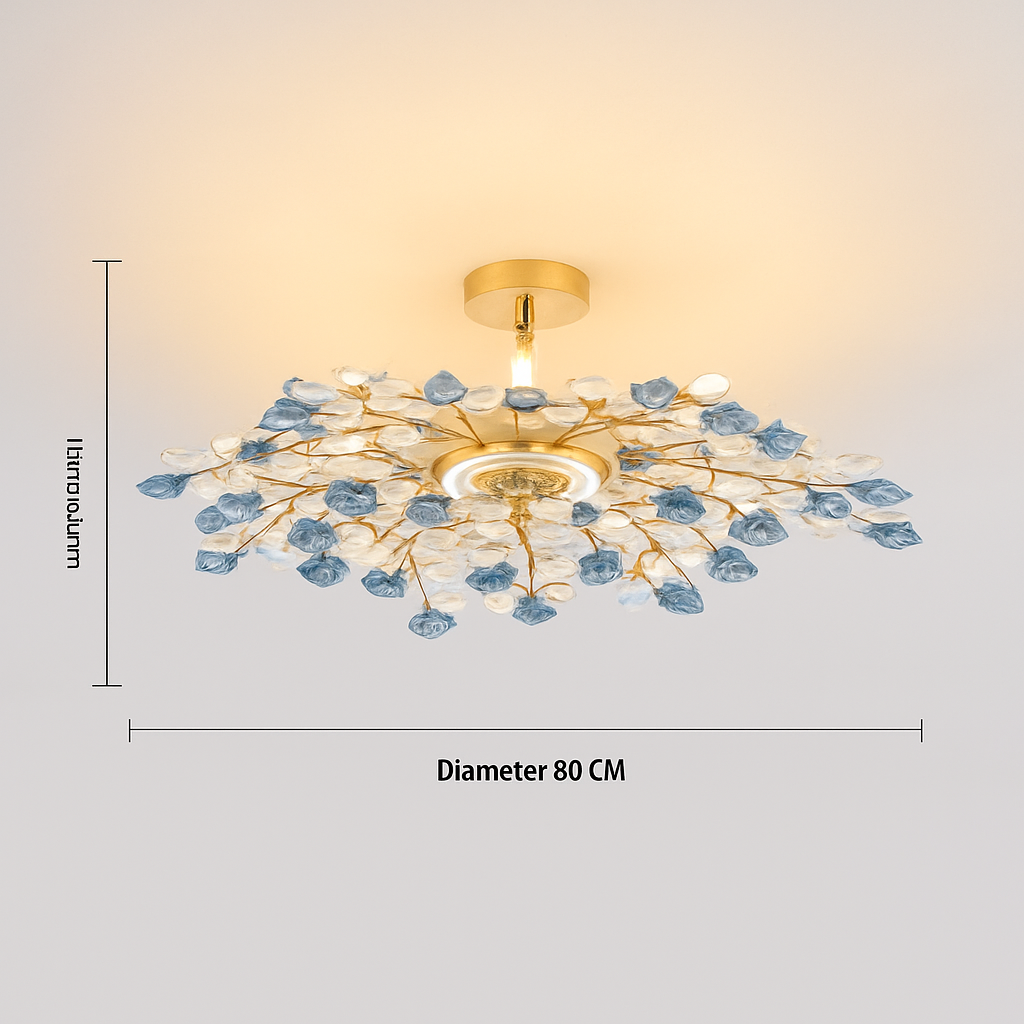 Plafonnier — En céramique de luxe moderne avec fleurs en cristal