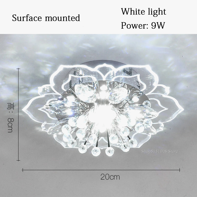 Plafonnier en cristal fleurs lustre éclairage intérieur Ophélie Récital - Reflets Étincelants & Décor Élégant