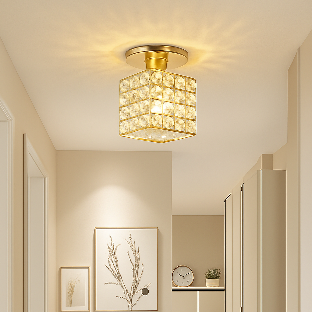 Plafonnier en cristal moderne pour décoration intérieure élégante Ysé Quintette - Une Note Scintillante dans le Décor