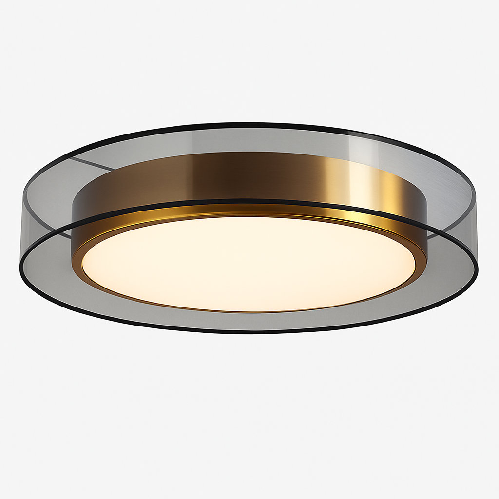 Abat-jour — En cuivre modernes abat-jour en maille Double abat-jour salon LED éclairage de plafond Loft chambre lumières créatives