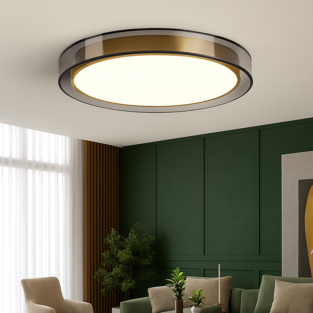 Abat-jour — En cuivre modernes abat-jour en maille Double abat-jour salon LED éclairage de plafond Loft chambre lumières créatives
