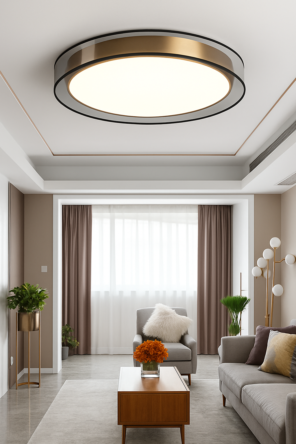 Abat-jour — En cuivre modernes abat-jour en maille Double abat-jour salon LED éclairage de plafond Loft chambre lumières créatives