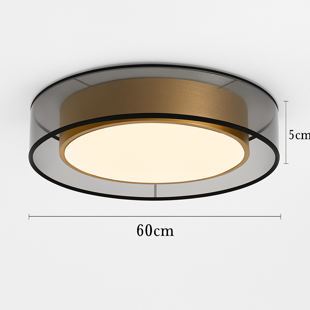 Abat-jour — En cuivre modernes abat-jour en maille Double abat-jour salon LED éclairage de plafond Loft chambre lumières créatives