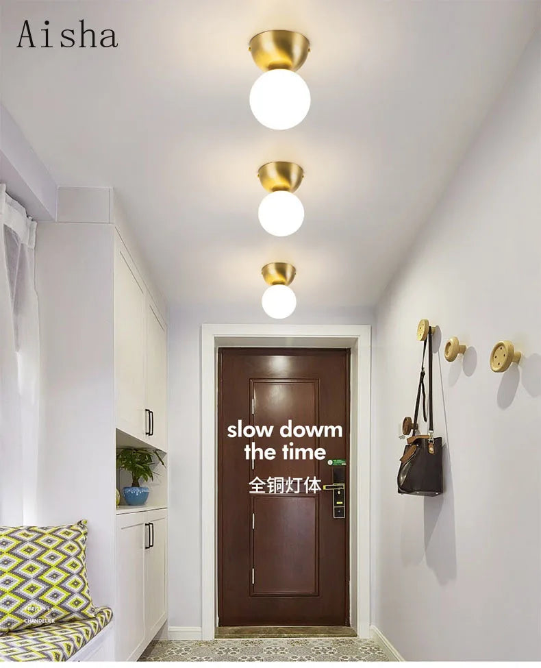 Plafonnier — En laiton éclairage intérieur nordique simple décoratif