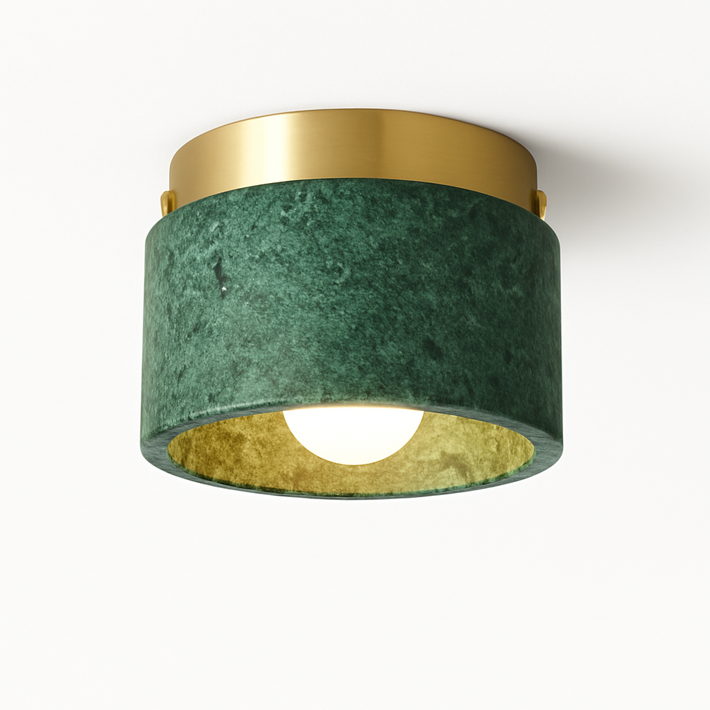 Plafonnier en marbre italien luminaire décoratif idéal pour tout espace Armand Versant - Une Présence Minérale Raffinée