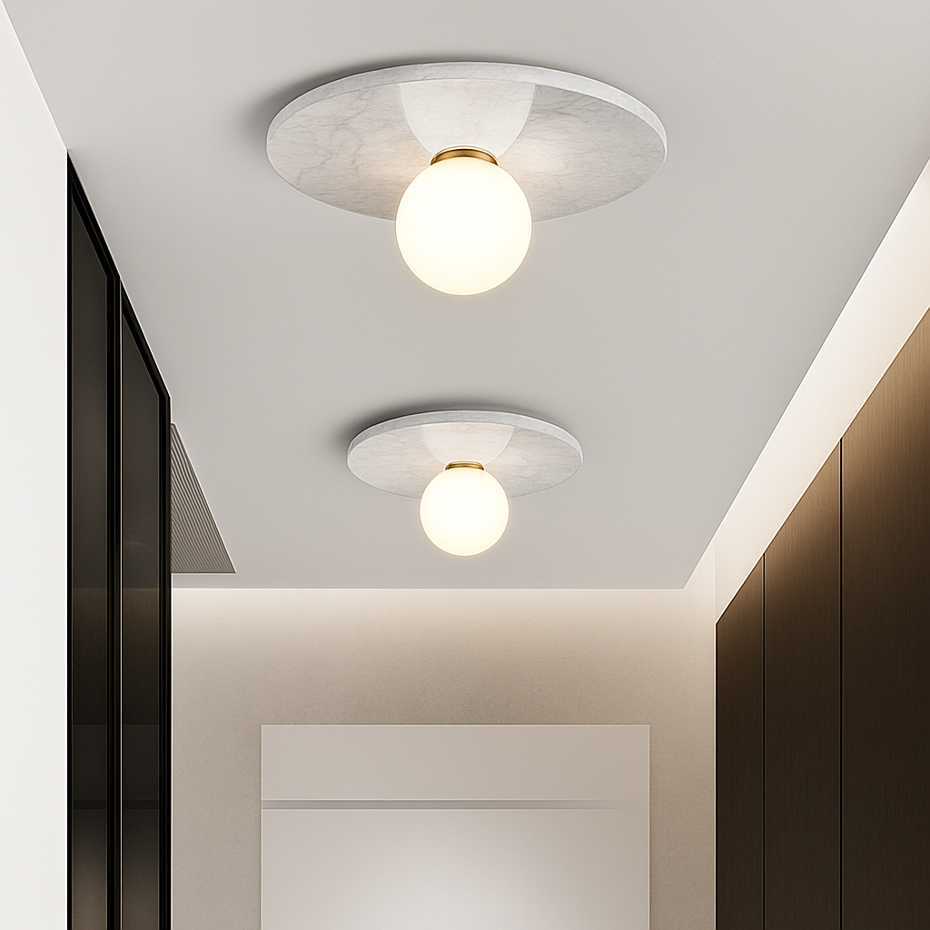 Plafonnier — En marbre nordique pour la décoration intérieure salon chambre éclairage en marbre blanc noir vert pierre allée couloir lampe