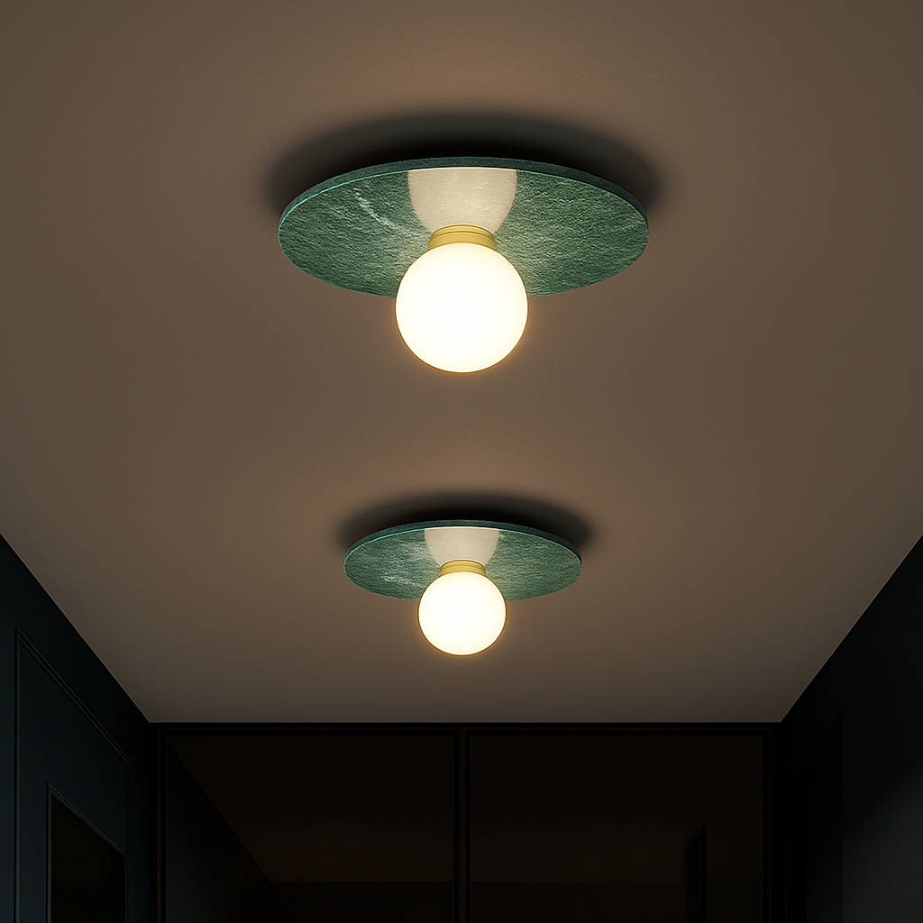 Plafonnier — En marbre nordique pour la décoration intérieure salon chambre éclairage en marbre blanc noir vert pierre allée couloir lampe
