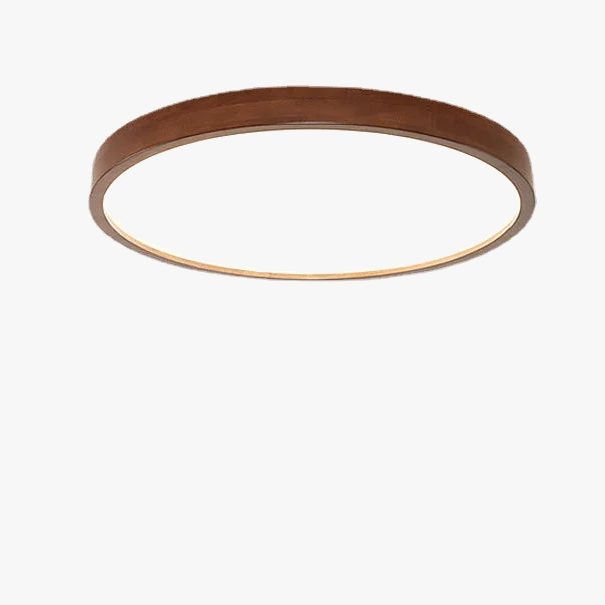 Plafonnier — En noyer chinois lampe de plafond ronde en bois Ultra-mince lustre nordique chambre lampe d'étude balcon couloir éclairage