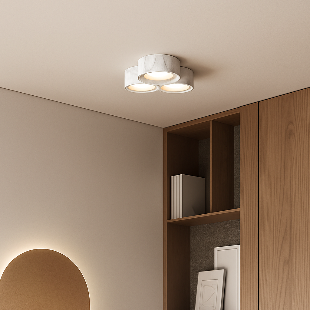 Plafonnier — En résine ancienne double tête style japonais pour intérieur
