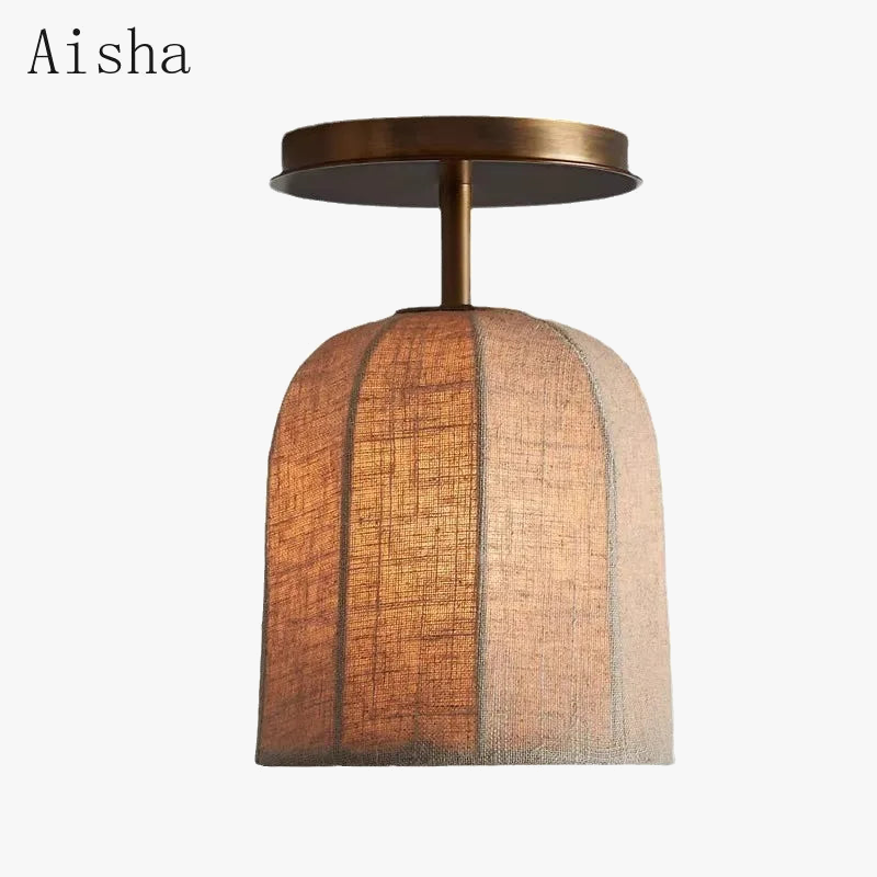 Plafonnier — En tissu lin américain pour une décoration artistique élégante