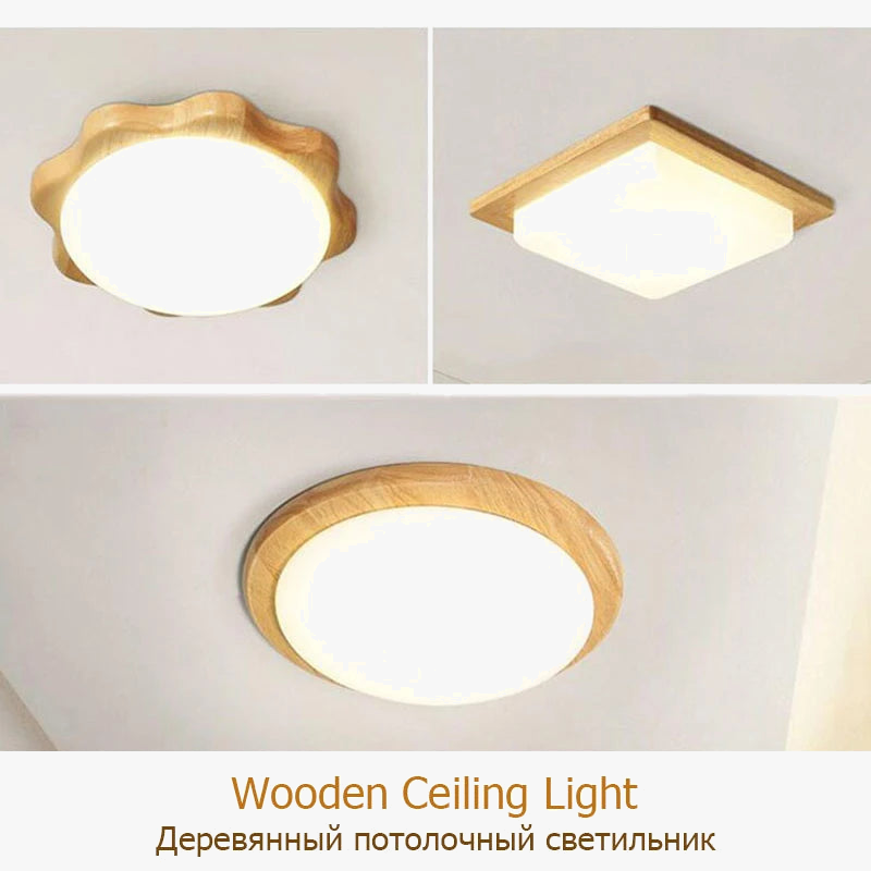 Plafonnier grain de bois moderne pour décoration maison Nélia Silhouette - Matière Chaleureuse & Lignes Élégantes