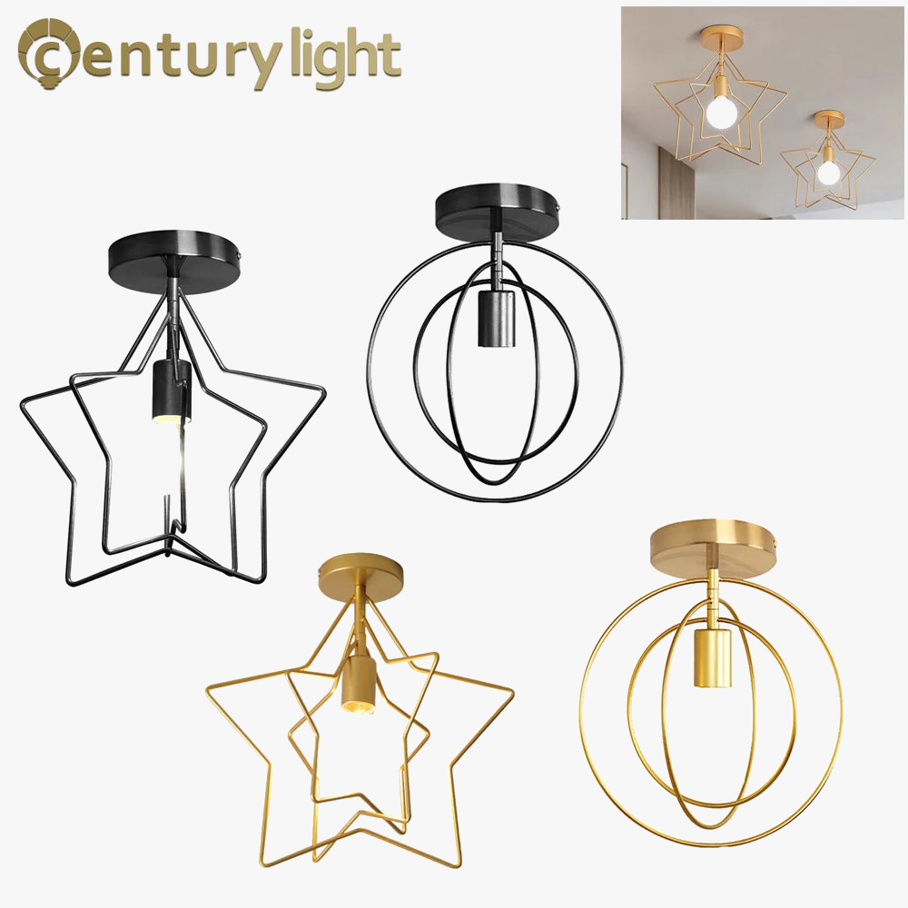 Plafonnier — Industriel en métal doré design moderne luminaire décoratif loft