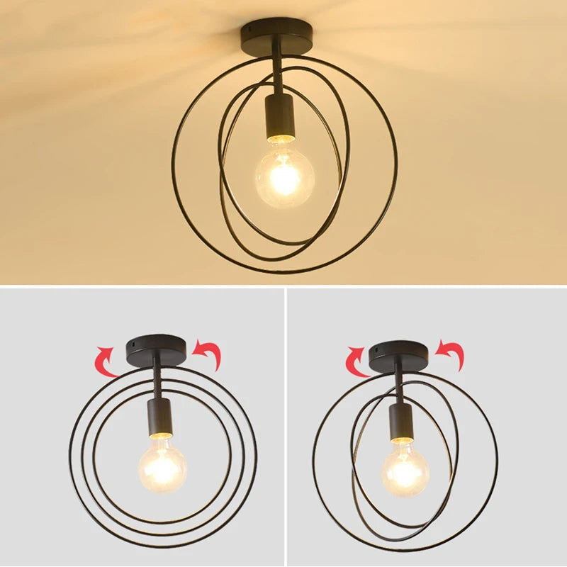 Plafonnier — Industriel en métal doré design moderne luminaire décoratif loft