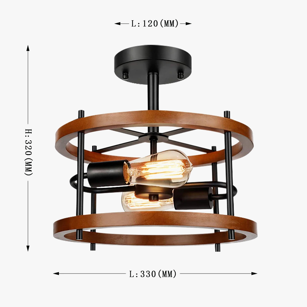 Plafonnier industriel rétro à deux lampes pour intérieur Ernest Quintette - Caractère Industriel & Décor Affirmé