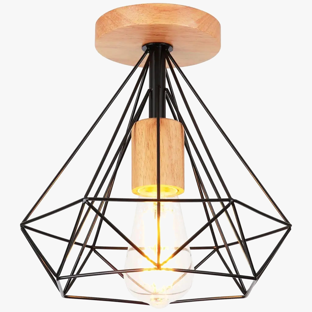 Plafonnier — Industriel rétro LED cage métal vintage luminaire