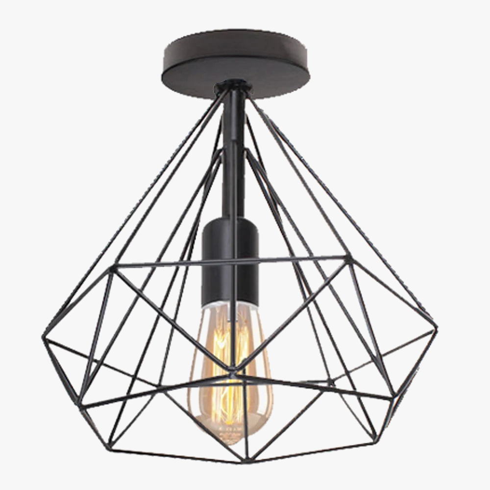 Plafonnier — Industriel rétro LED cage métal vintage luminaire