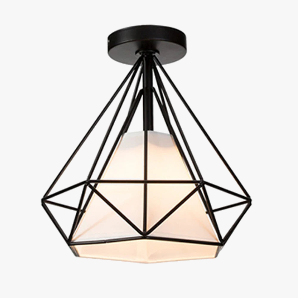 Plafonnier — Industriel rétro LED cage métal vintage luminaire