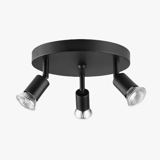 Plafonnier — Industriel rétro à trois têtes en fer simple