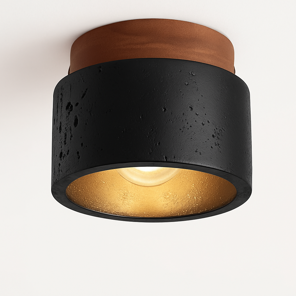 Plafonnier — Japonais wabi-sabi en pierre pour extérieur et intérieur