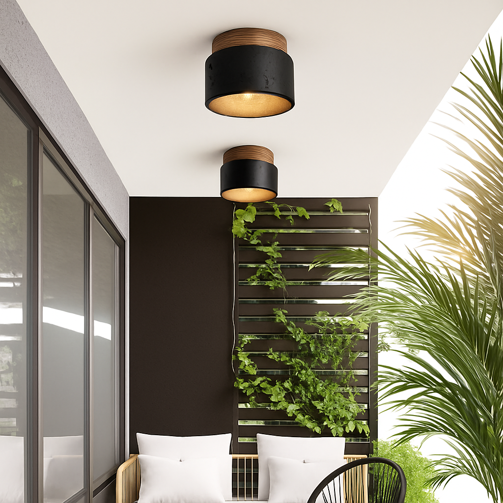 Plafonnier — Japonais wabi-sabi en pierre pour extérieur et intérieur