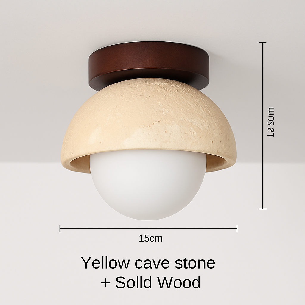 Plafonnier — Japonais wabi-sabi en pierre pour extérieur et intérieur