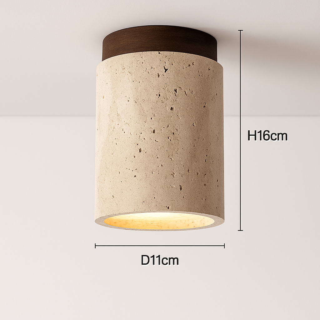 Plafonnier — Japonais wabi-sabi en pierre pour extérieur et intérieur