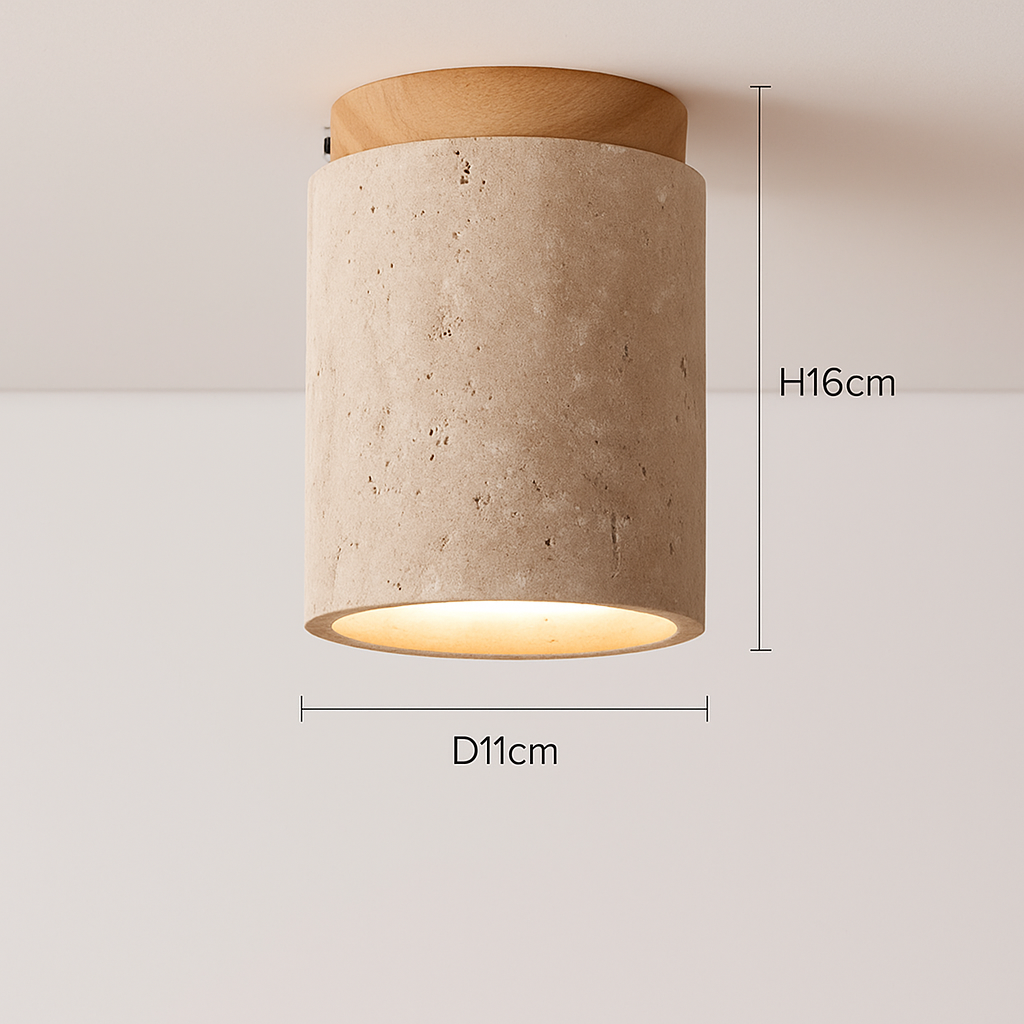 Plafonnier — Japonais wabi-sabi en pierre pour extérieur et intérieur