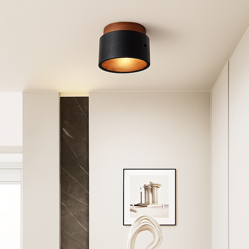 Plafonnier — Japonais wabi-sabi en pierre pour extérieur et intérieur