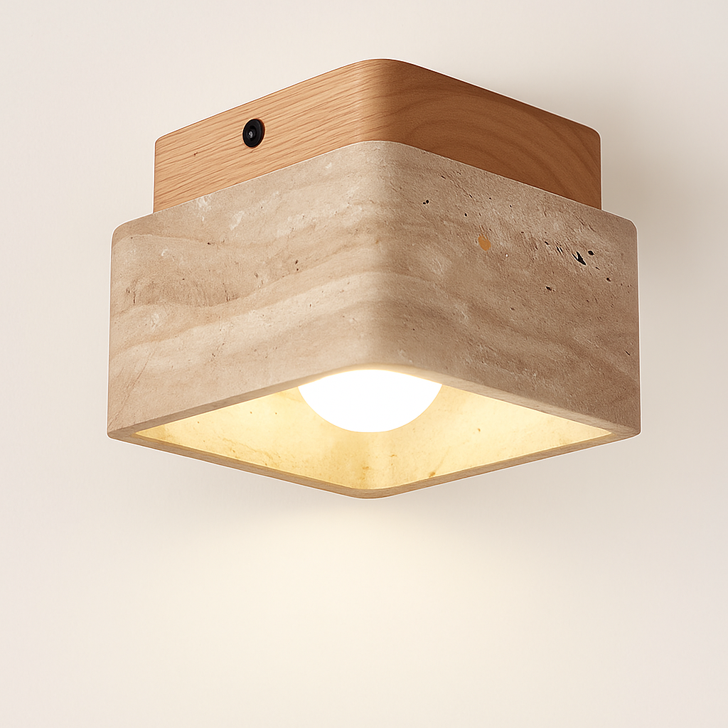 Plafonnier — Japonais wabi-sabi en pierre pour extérieur et intérieur