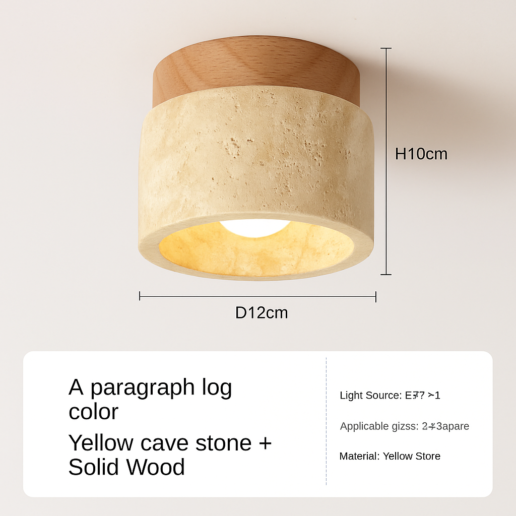 Plafonnier — Japonais wabi-sabi en pierre pour extérieur et intérieur