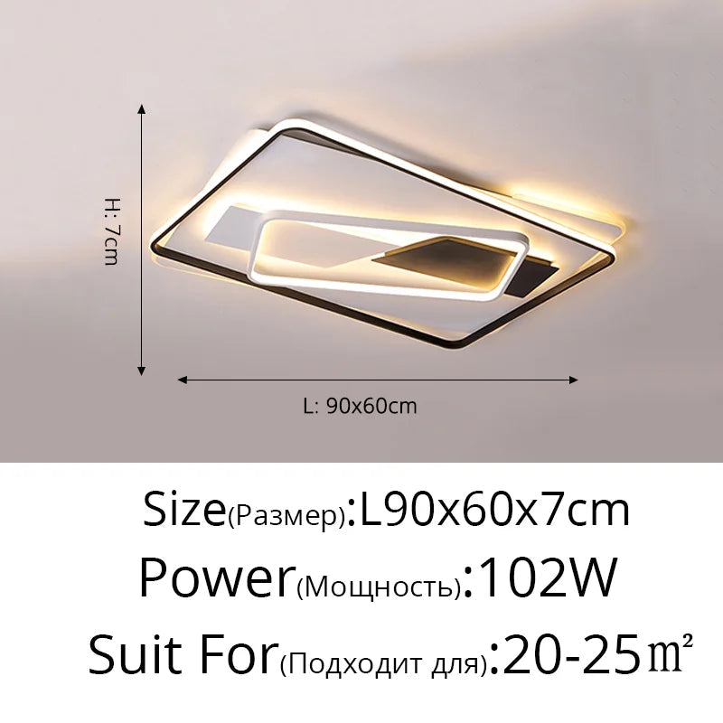 Plafonnier — LED art déco géométrique luxe pour éclairage intérieur