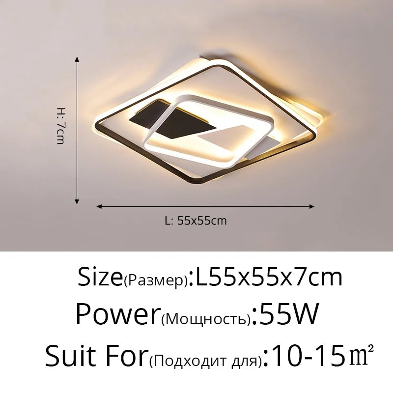 Plafonnier — LED art déco géométrique luxe pour éclairage intérieur