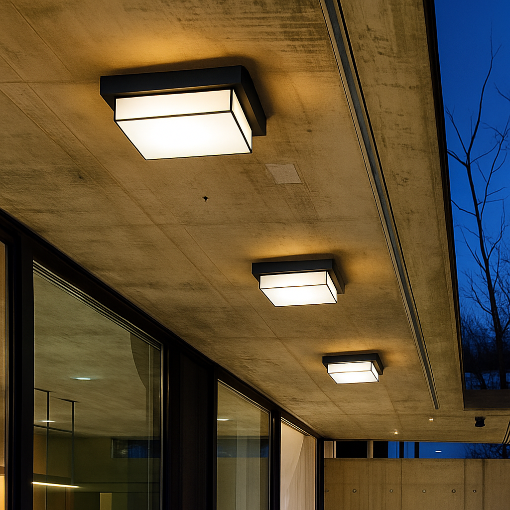 Plafonnier — LED carré étanche pour extérieur jardin porche mur