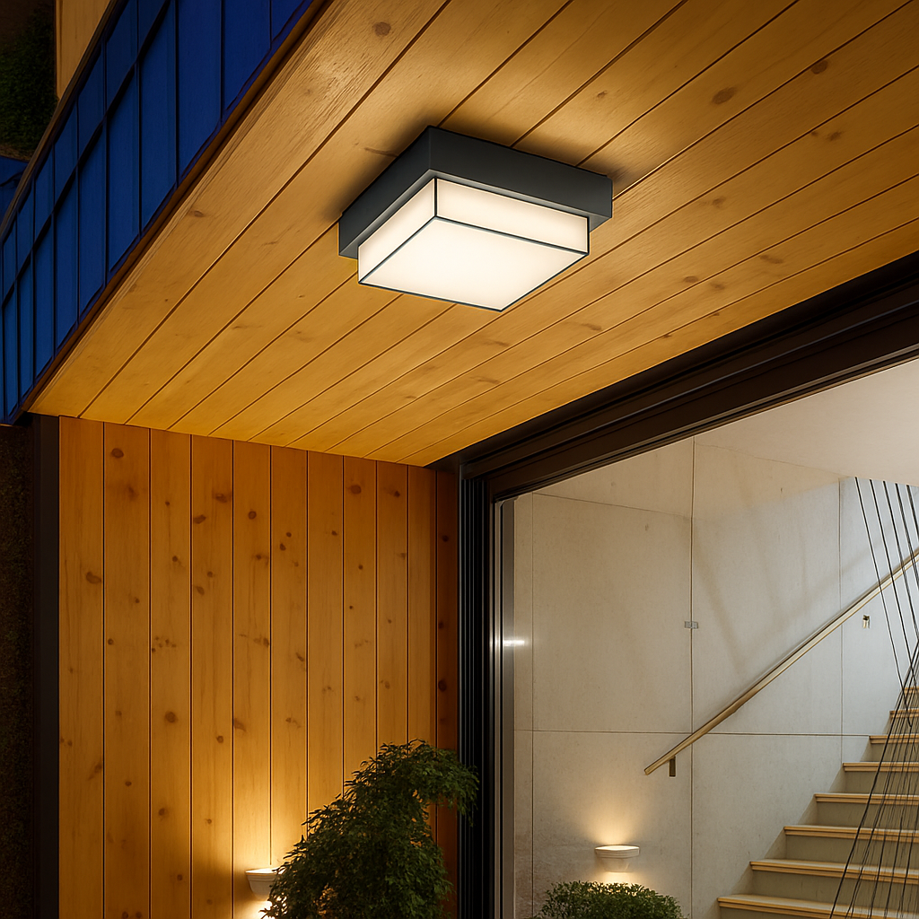 Plafonnier — LED carré étanche pour extérieur jardin porche mur