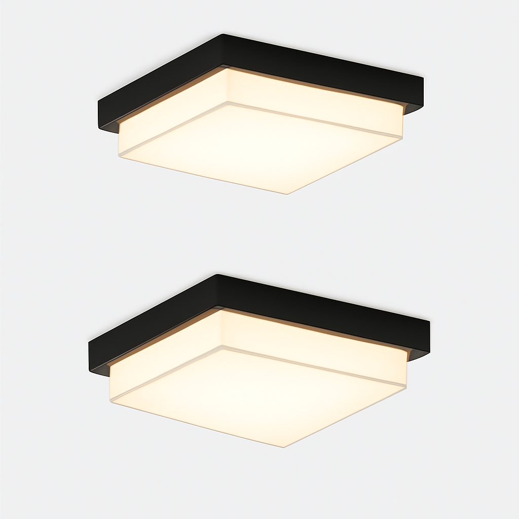 Plafonnier — LED carré étanche pour extérieur jardin porche mur