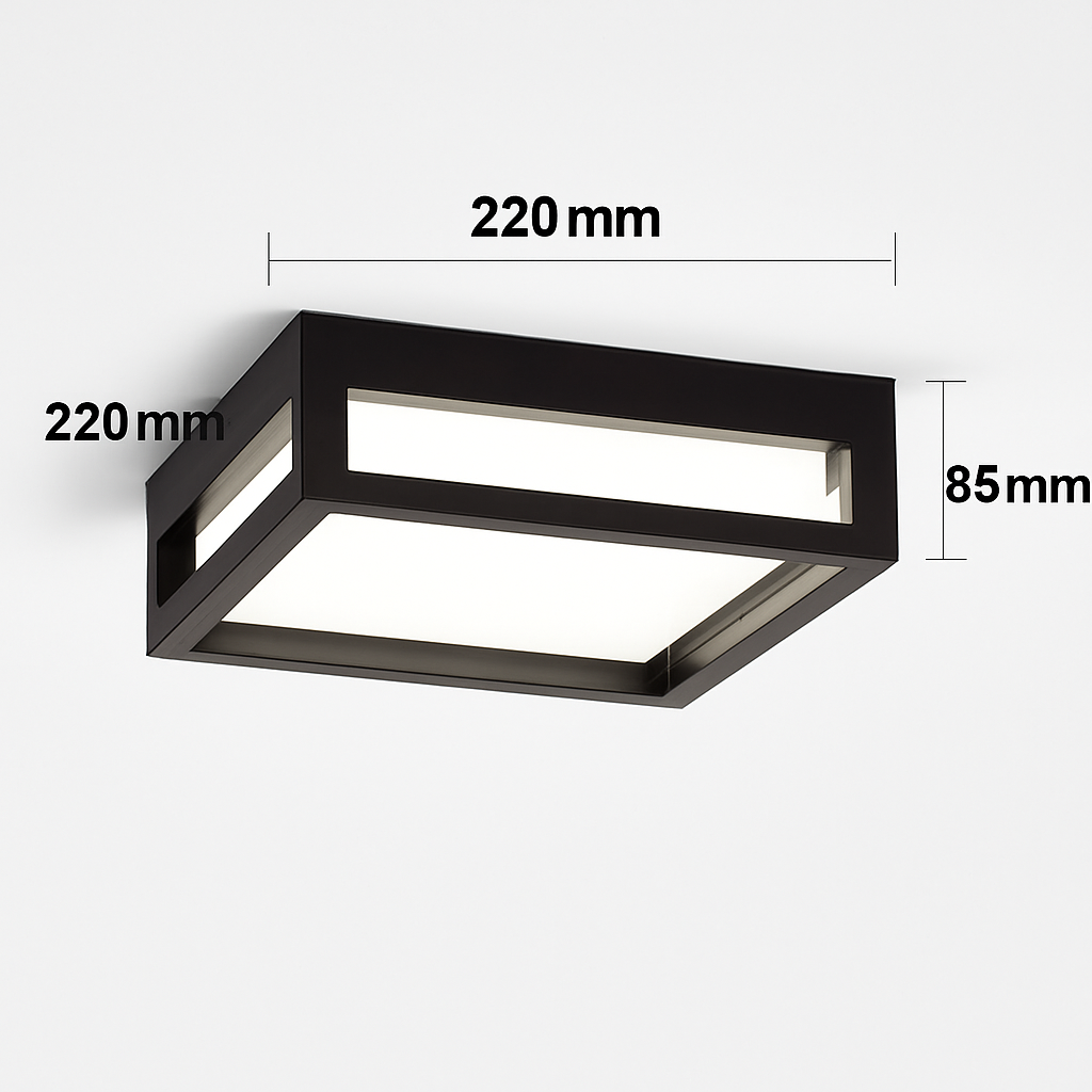 Plafonnier — LED carré étanche pour extérieur jardin porche mur
