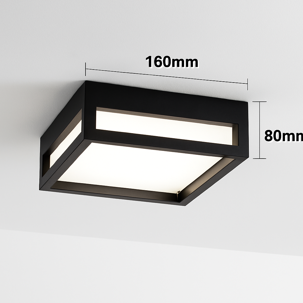 Plafonnier — LED carré étanche pour extérieur jardin porche mur