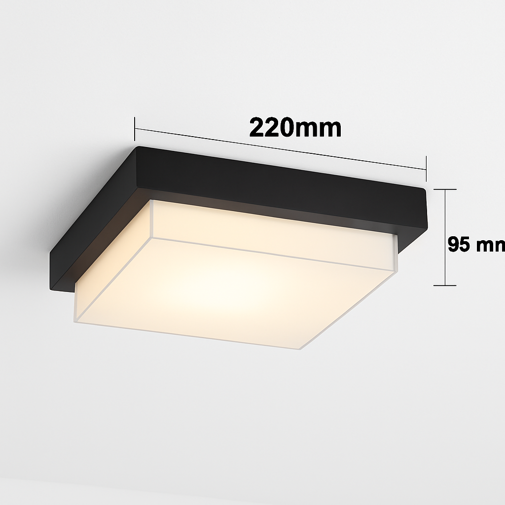 Plafonnier — LED carré étanche pour extérieur jardin porche mur