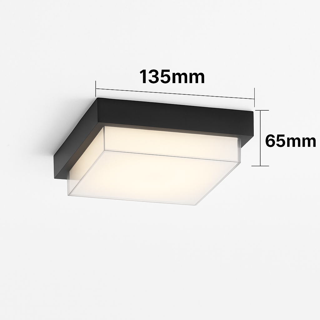 Plafonnier — LED carré étanche pour extérieur jardin porche mur