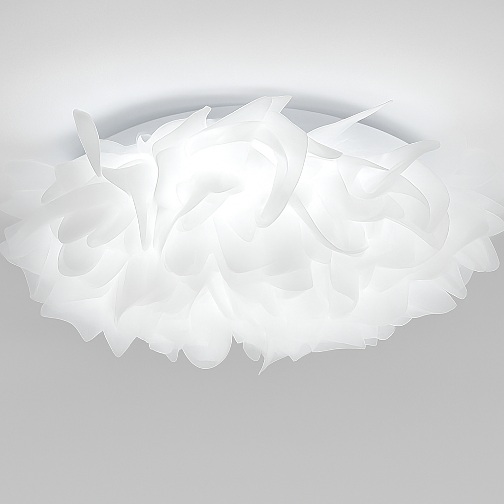 Plafonnier — LED chic nordique fleurs blanches