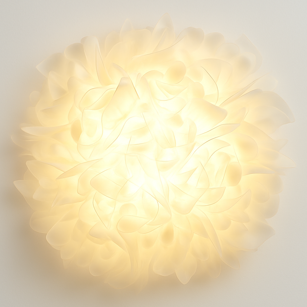 Plafonnier — LED chic nordique fleurs blanches