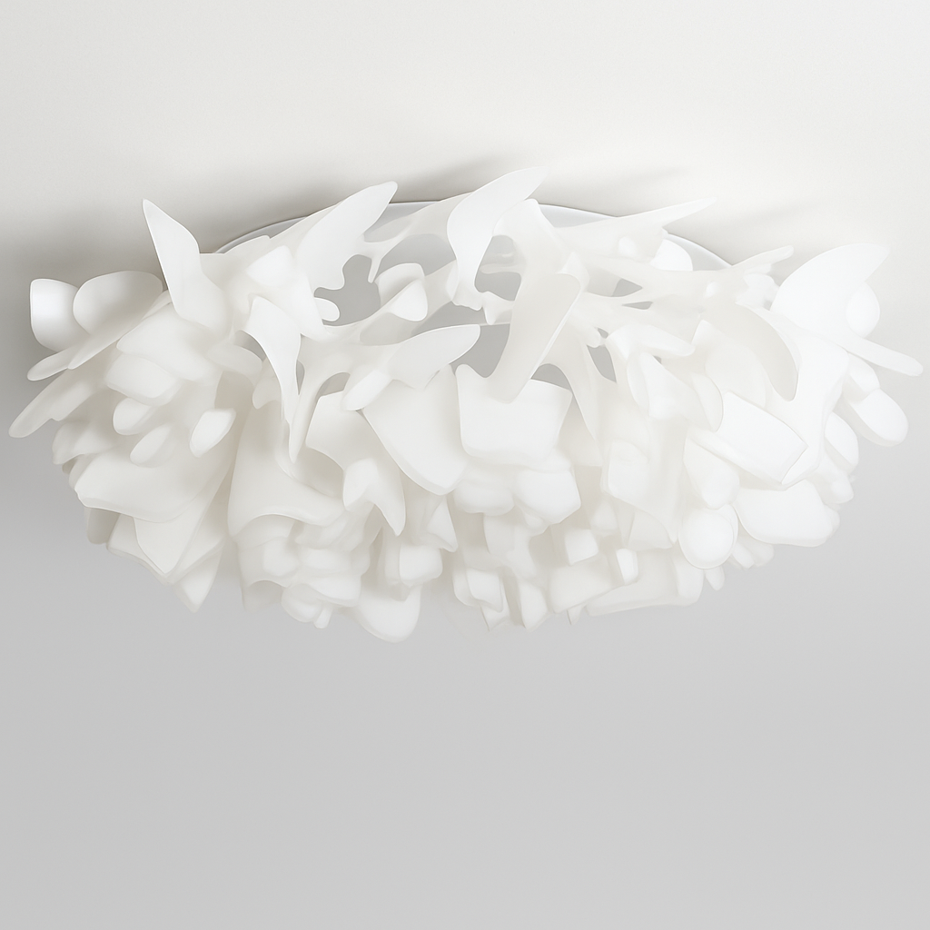 Plafonnier — LED chic nordique fleurs blanches
