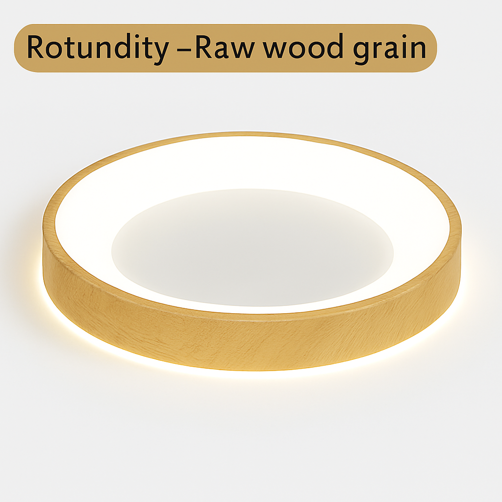 Plafonnier led circulaire grain de bois design moderne éclairage minimaliste Loïs Intervalle - Lignes Épurées & Atmosphère Sereine