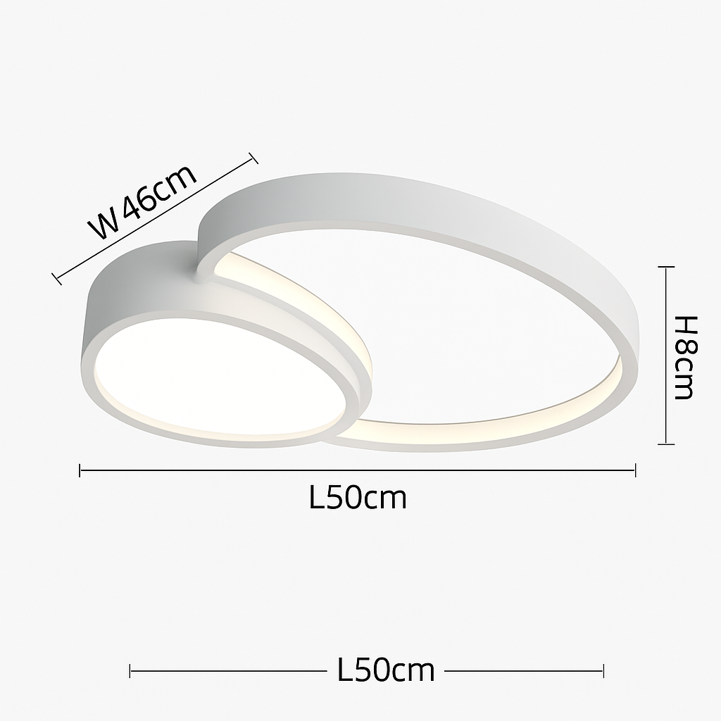 Plafonnier LED design décorative led noir blanc Célia Ouverture en Métal - Une Présence Décorative Affirmée